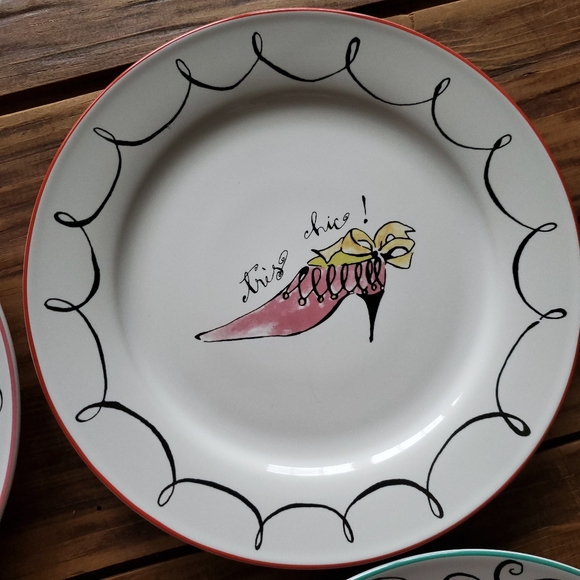 Rosanna Set of Four 8" Vintage High Heel Dessert Plates in Box - Picture 4 of 13